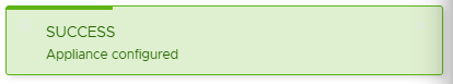 SUCCESS Appliance configured notification